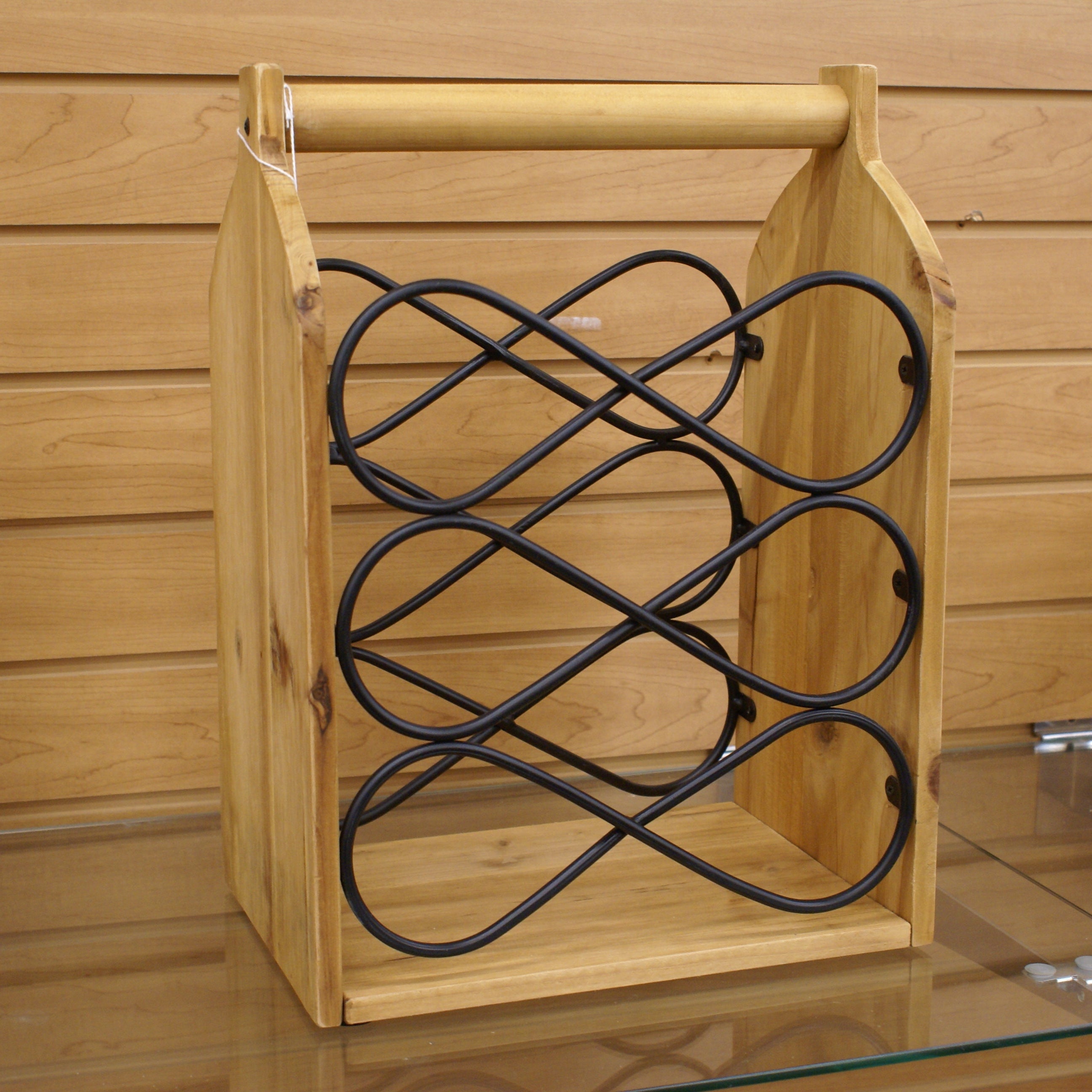 UMA 89291 Brown Wood Rustic Wine Holder