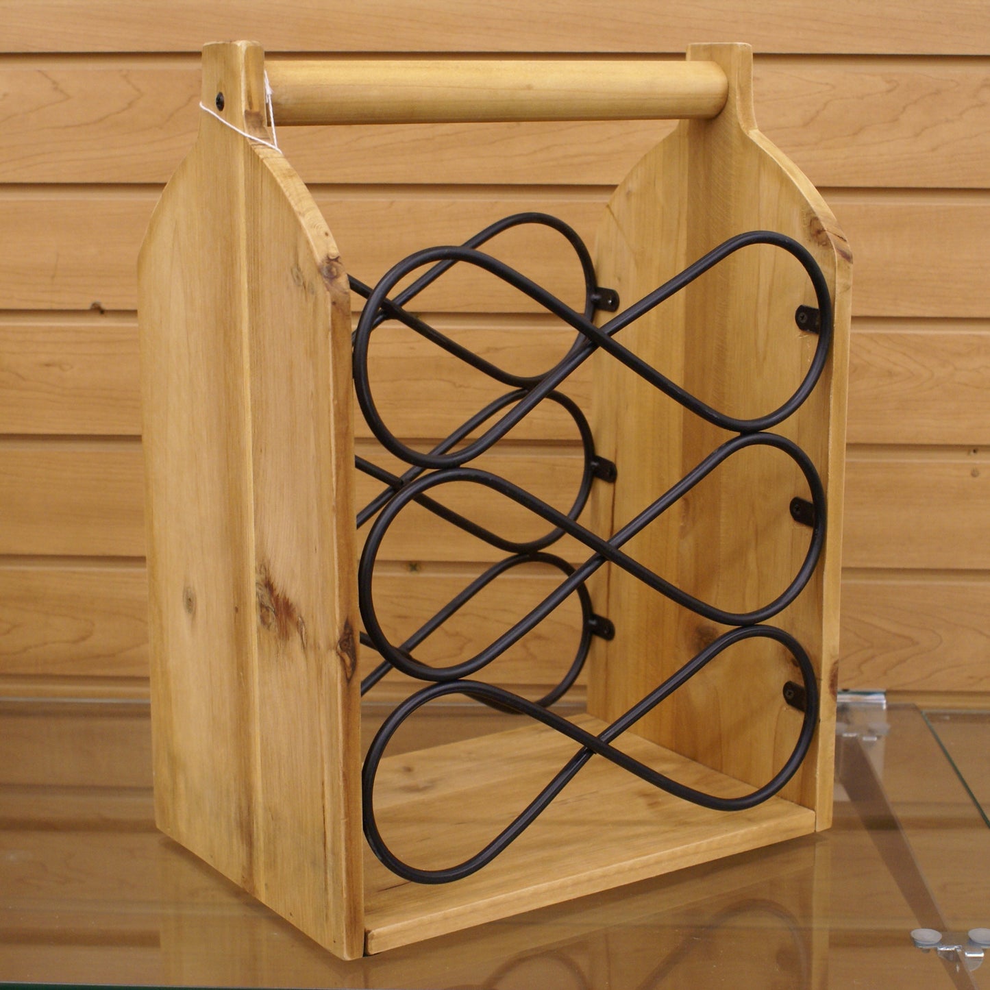 UMA 89291 Brown Wood Rustic Wine Holder