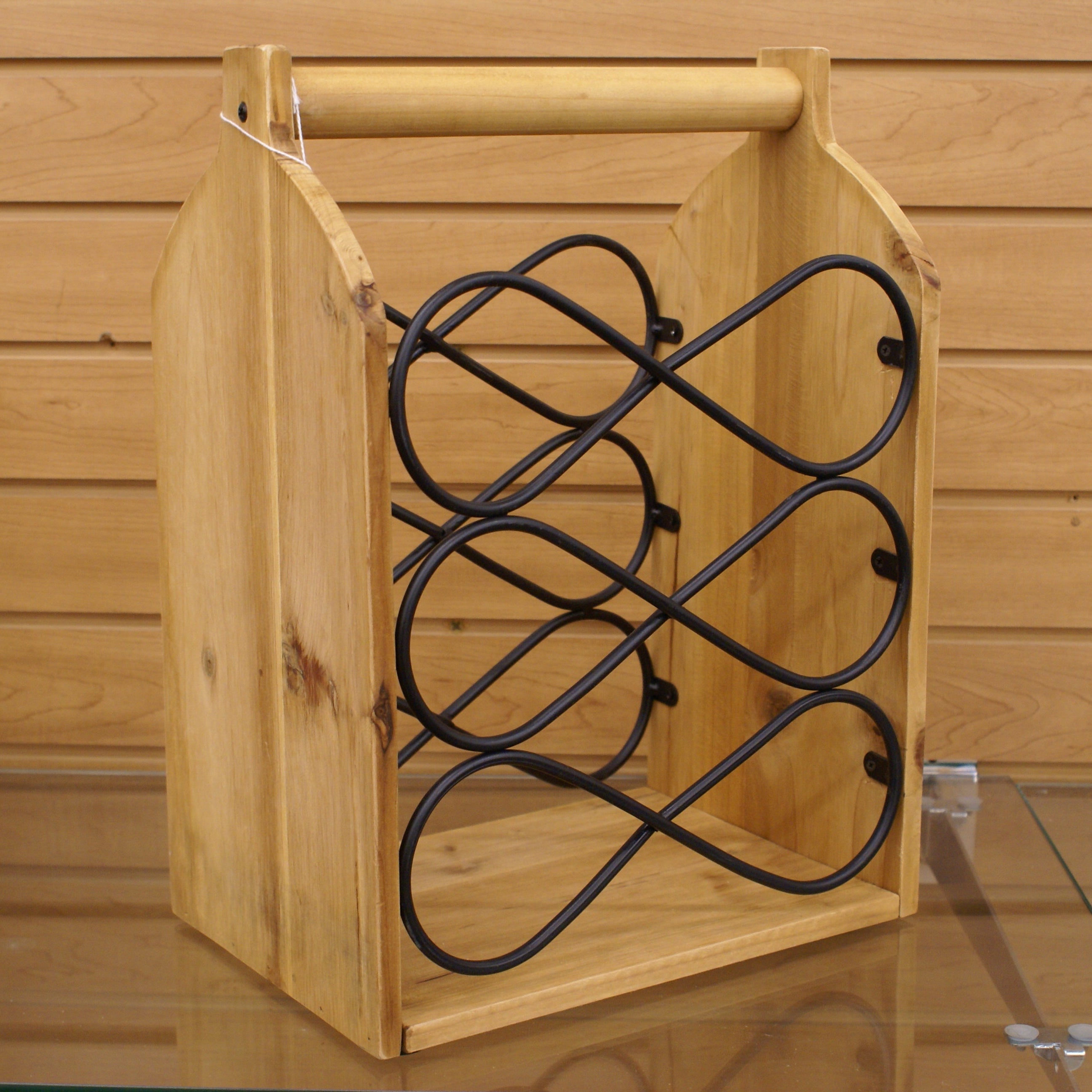 UMA 89291 Brown Wood Rustic Wine Holder