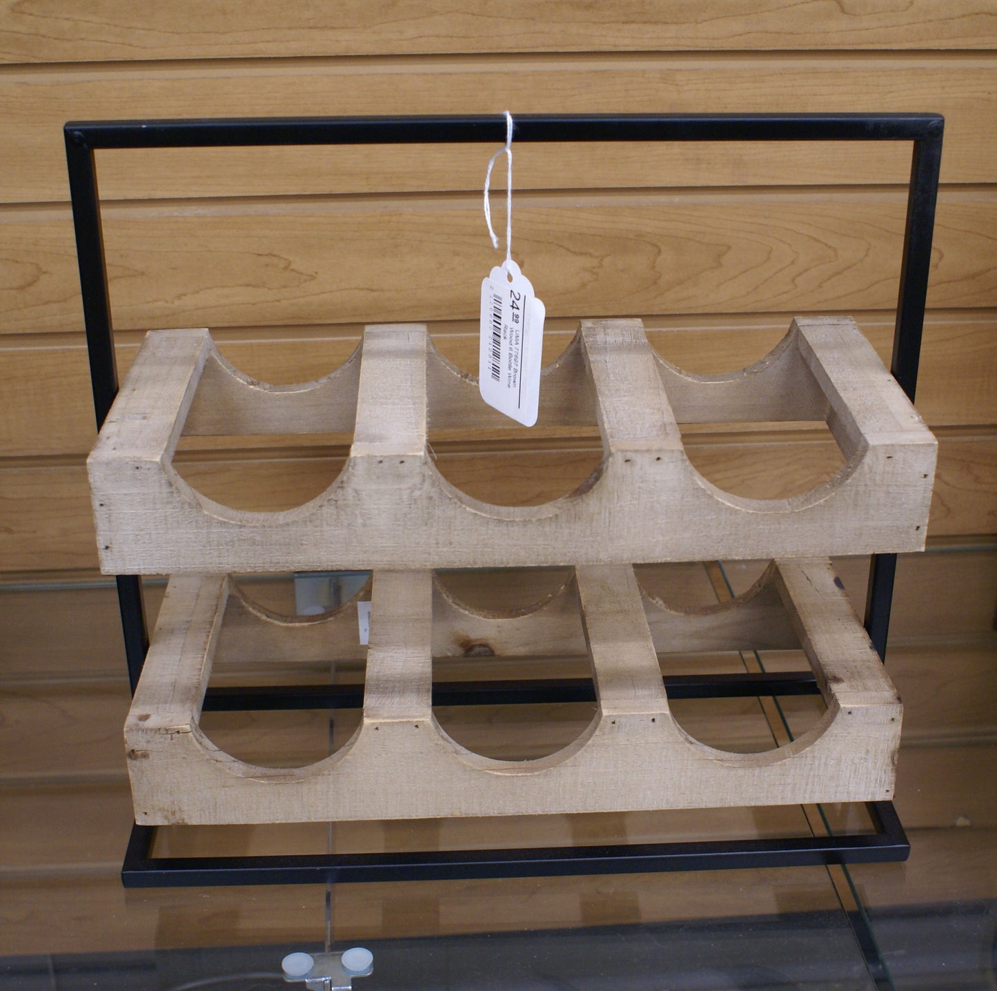 UMA 77897 Brown Wood 6 Bottle Wine Rack