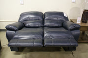 Ashley U4380974 Leesworth Ocean Leather Reclining Power Loveseat