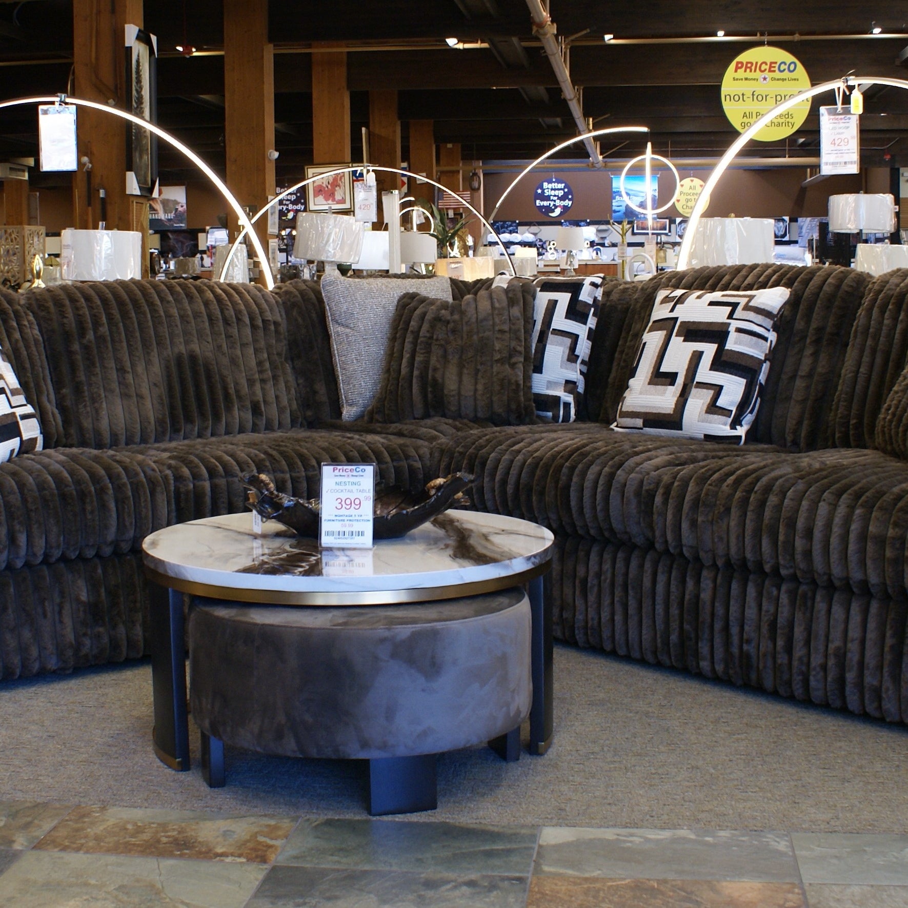 Ashley 98104S6 Midnight Madness Chocolate 3 Piece Sectional