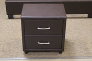 Homelegance 2220DBR-4 Lorenzi Dark Brown Upholstered Faux Leather Nightstand