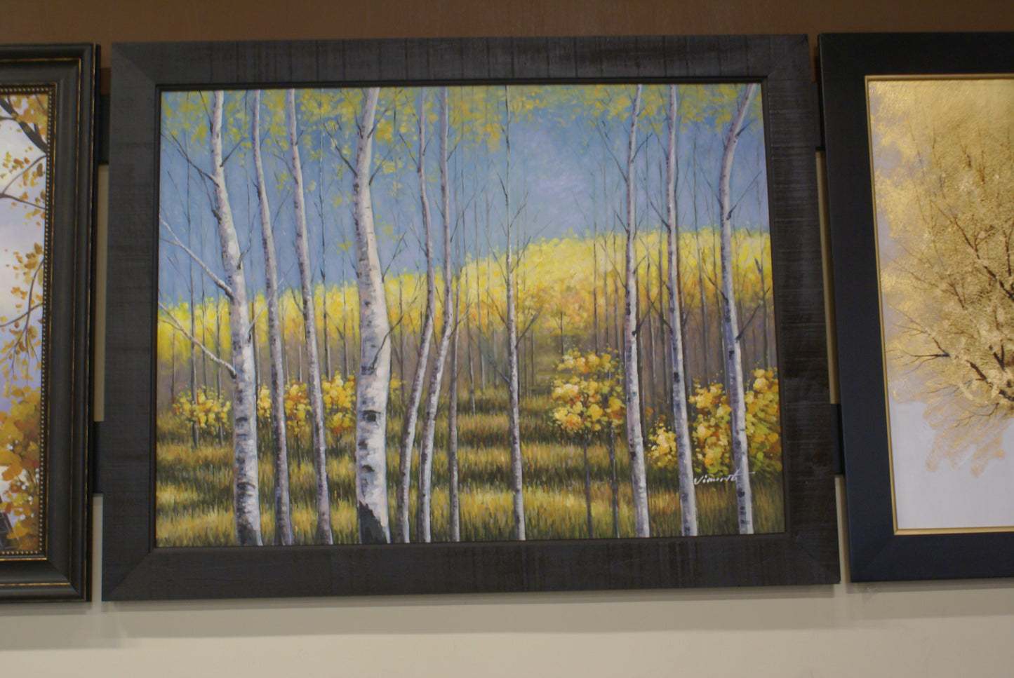 Sisko 44 x 56 Birch Forest Framed Canvas Oil Painting