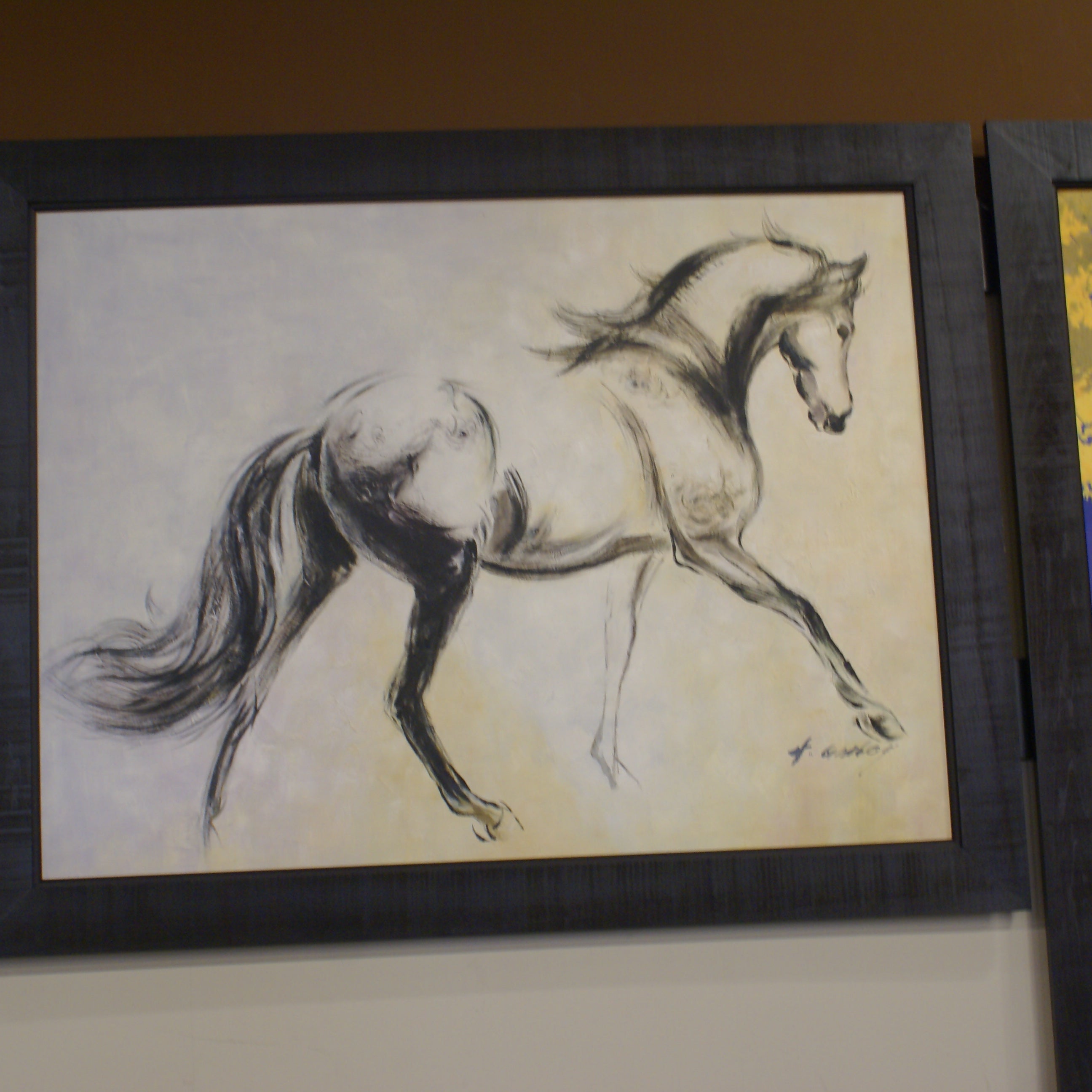 Sisko 44 x 56 Horse Framed Canvas Oil Painting