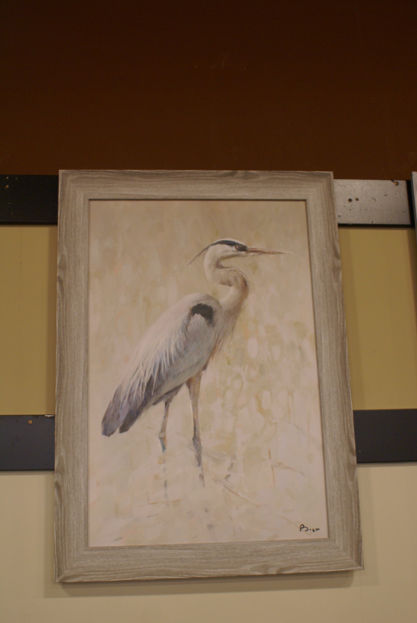 Sisko 32 x 44 White Stork Framed Canvas Oil Painting