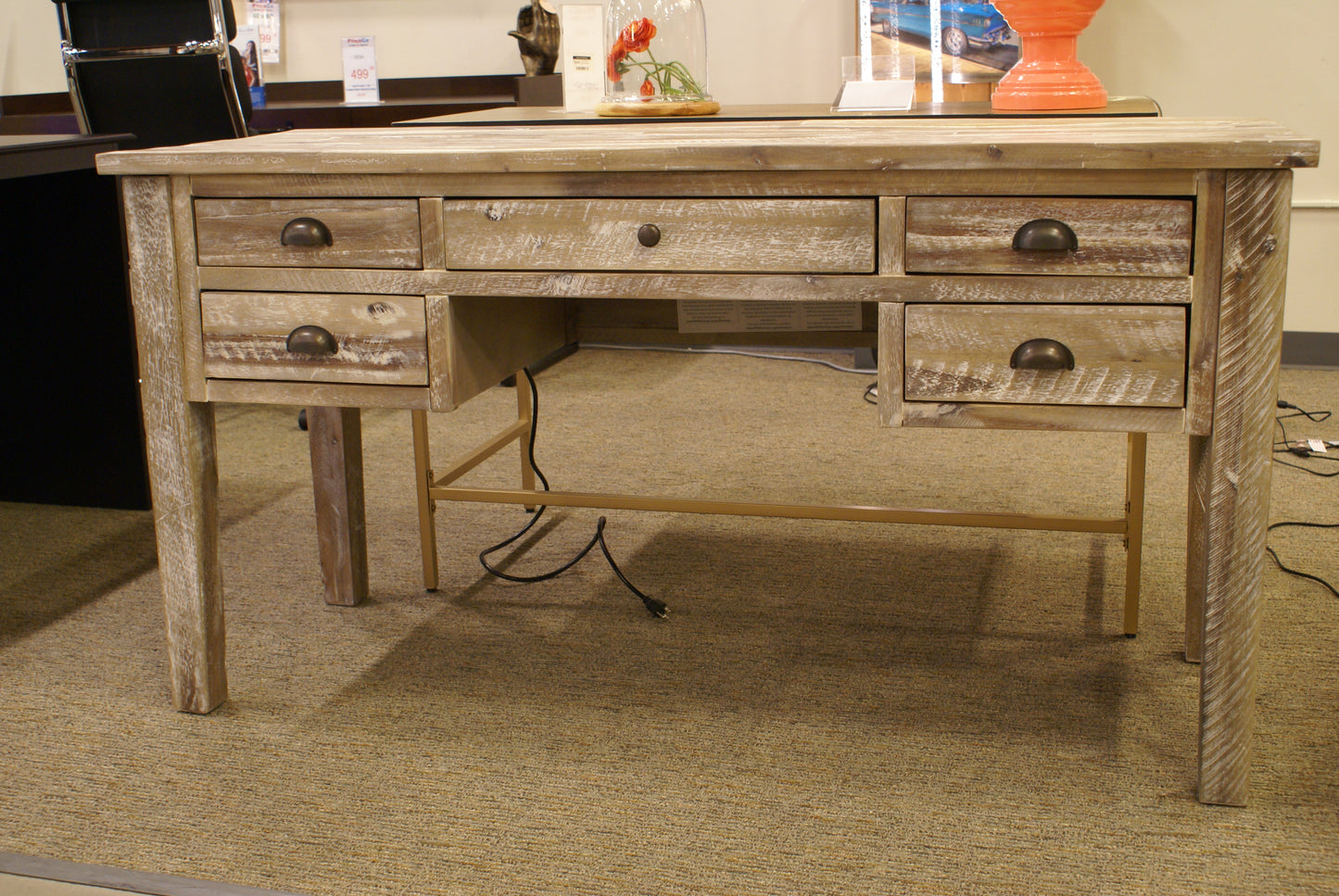 Jofran 1743-58 Washed Grey Home Office Artisan's Craft Desk