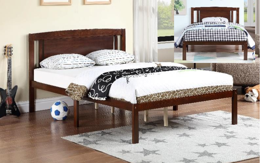 FOA WF9701-EX-F Espresso Full Size Platform Bed (HB Two Gaps)