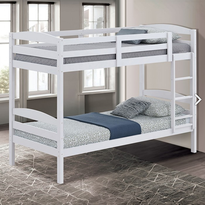 FOA FM-BK110WH-T Finsbury White Twin / Twin Bunk Bed