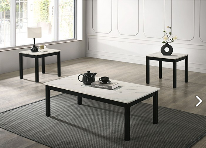 FOA FM42900WH-3PK Findlay White 3 Piece Occasional Set