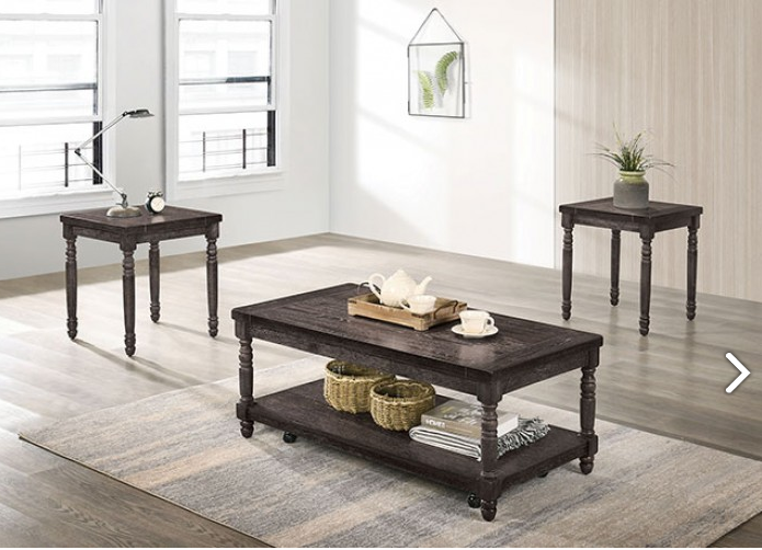 FOA CM4540-3PK Monango Weathered Gray 3 Piece Occasional Set