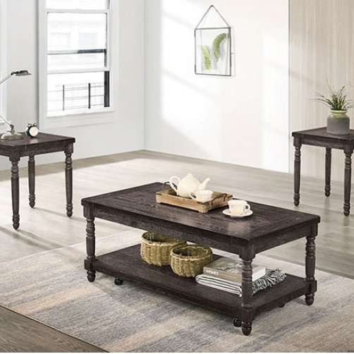 FOA CM4540-3PK Monango Weathered Gray 3 Piece Occasional Set