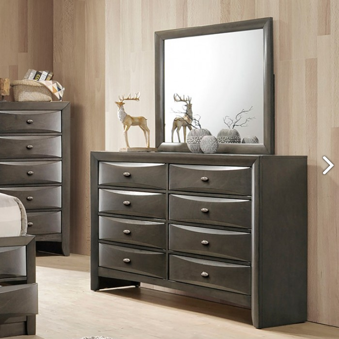 FOA FM7210GY-DM Zosimo Gray Dresser Mirror Set