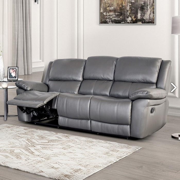 FOA FM69003DG-CH-M Glarus Dark Grey Leather Manual Recliner