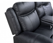 FOA NX6001BK-LV Agata Black Manual Glider Loveseat