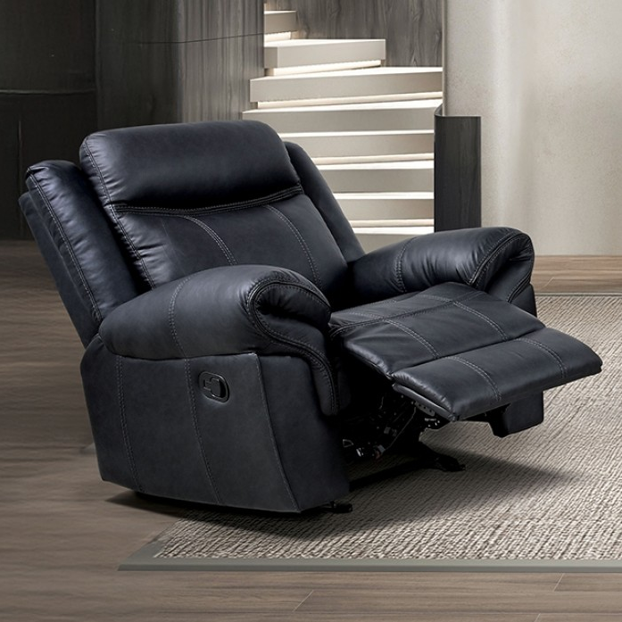 FOA NX6001BK-CH Agata Black Manual Glider Recliner