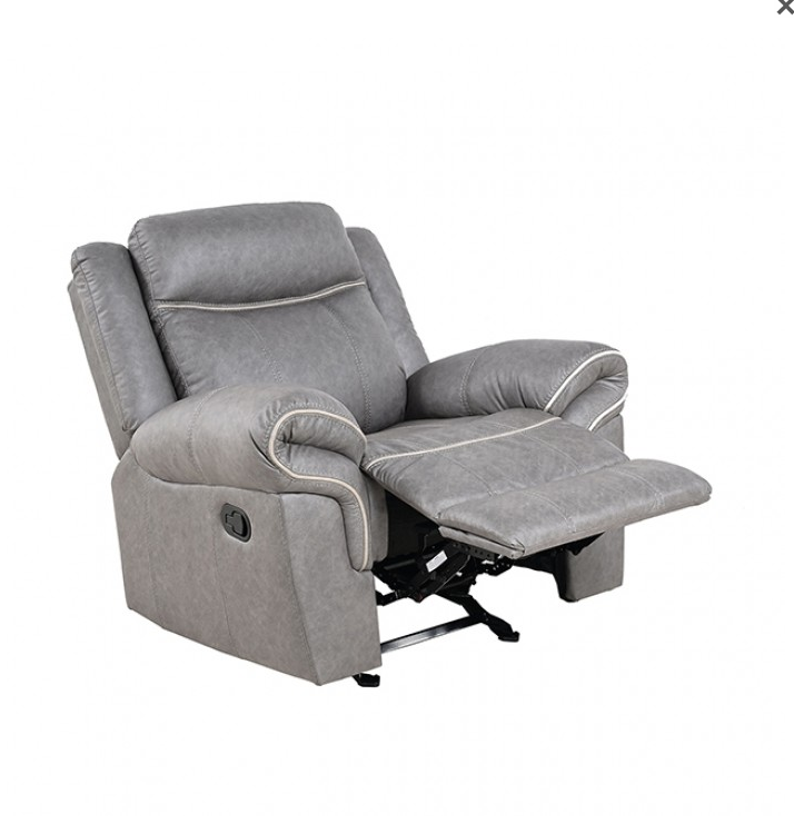 FOA NX6001WG-CH Agata Warm Gray Manual Glider Recliner
