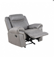 FOA NX6001WG-CH Agata Warm Gray Manual Glider Recliner