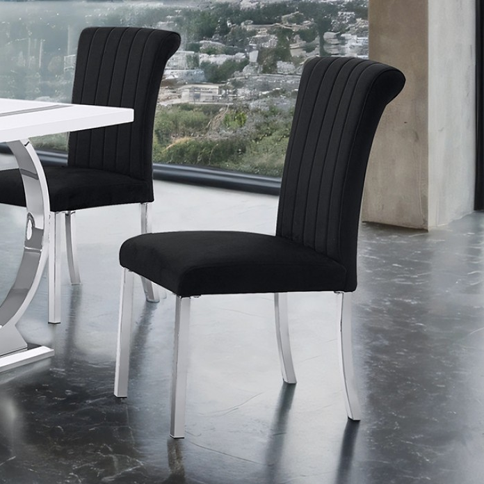 FOA FM37007SB-SC Holstebro Silver & Black Side Chair (Special Order)