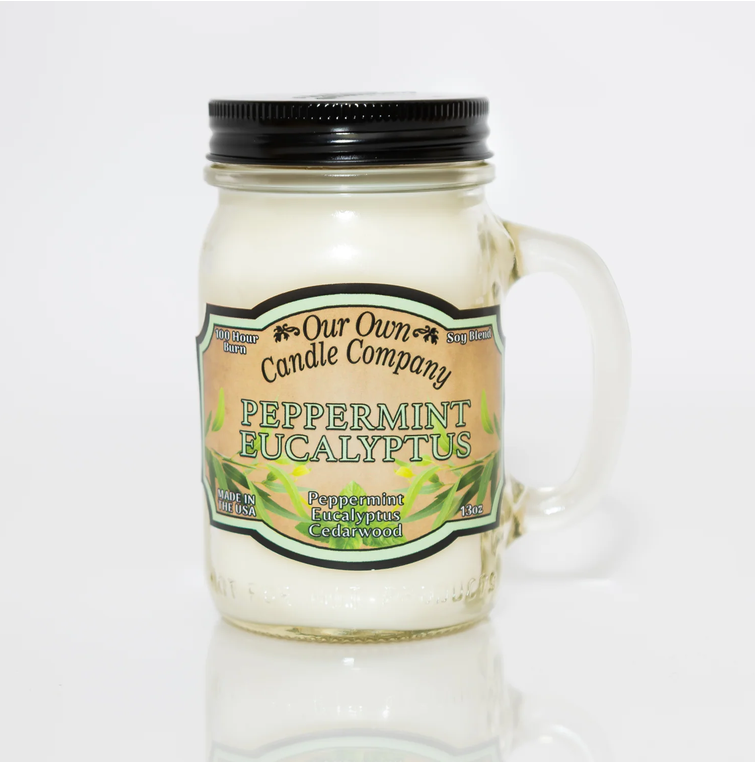Our Own Candle Company Peppermint & Eucalyptus Mason Jar Candle