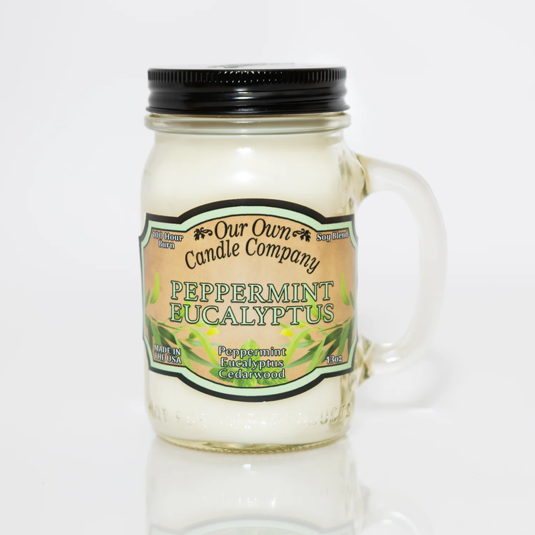 Our Own Candle Company Peppermint & Eucalyptus Mason Jar Candle