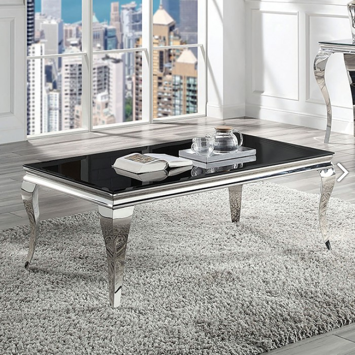 FOA CM4903C Wetzikon Glam Black & Chrome Coffee Table