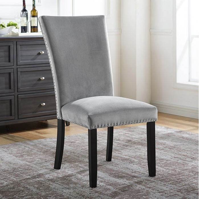FOA CM3744GY-SC Kian Velvet Grey Side Chairs