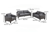 101 Stories 101SC-110115-GRY-3 Asha Sofa
