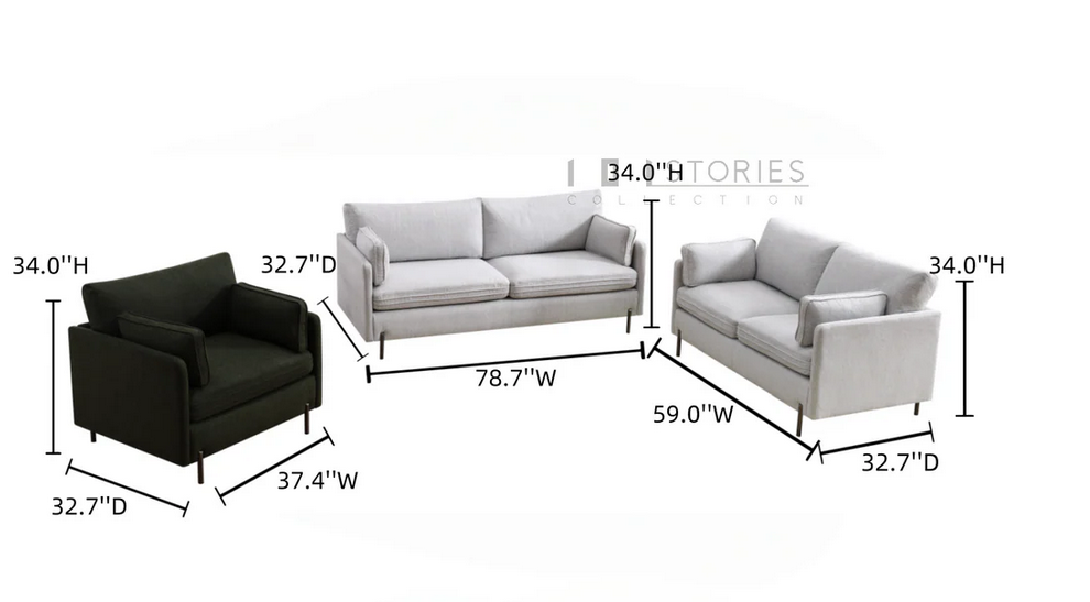 101 Stories 101SC-110164-WHT-3 Lyra Sofa