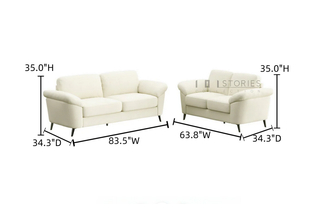 101 Stories Kaelra Light Grey Sofa Loveseat Set