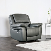 FOA FM69003DG-CH-M Glarus Dark Grey Leather Manual Recliner