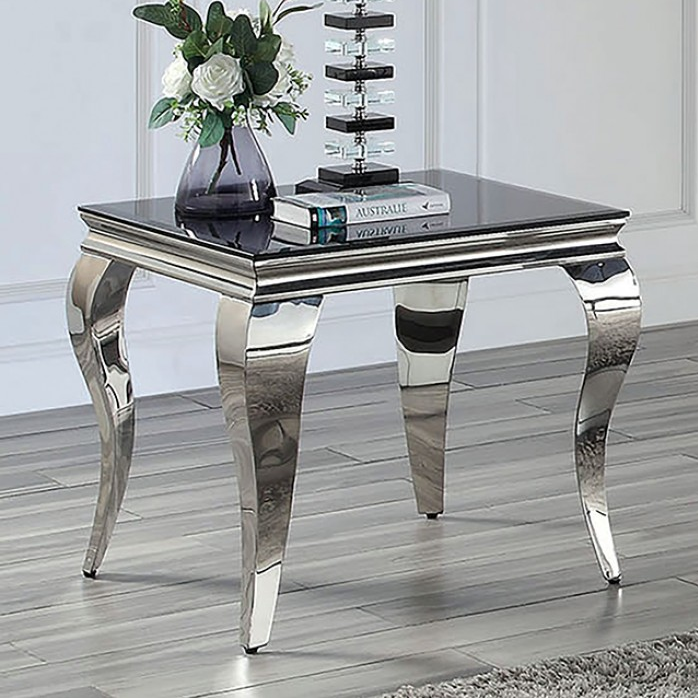 FOA CM4903BK-E Wetzikon Glam Black & Chrome End Table