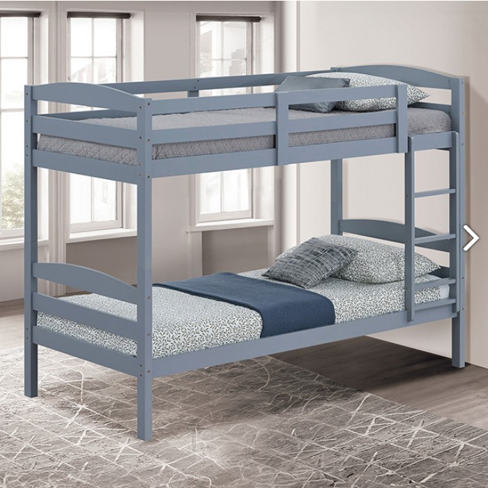 FOA FM-BK110GY-T Finsbury Gray Twin / Twin Bunk Bed