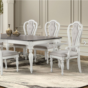 FOA TM3050WH-T-7PC White Traditional 7 Piece Dining Set