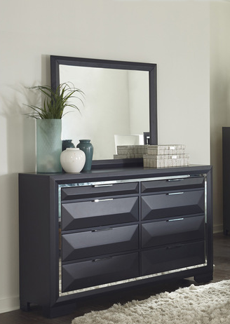 Homelegance 1553-5/6 Rosemont Midnight Blue 8 Drawer Dresser w/ Mirror