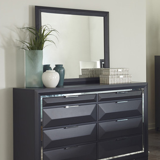 Homelegance 1553-5/6 Rosemont Midnight Blue 8 Drawer Dresser w/ Mirror