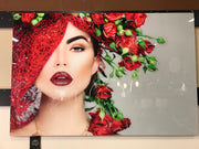 Classy Art SF1664R Tempered Glass w/ Foil & Rhinestones 40 x 60 Rose Vail