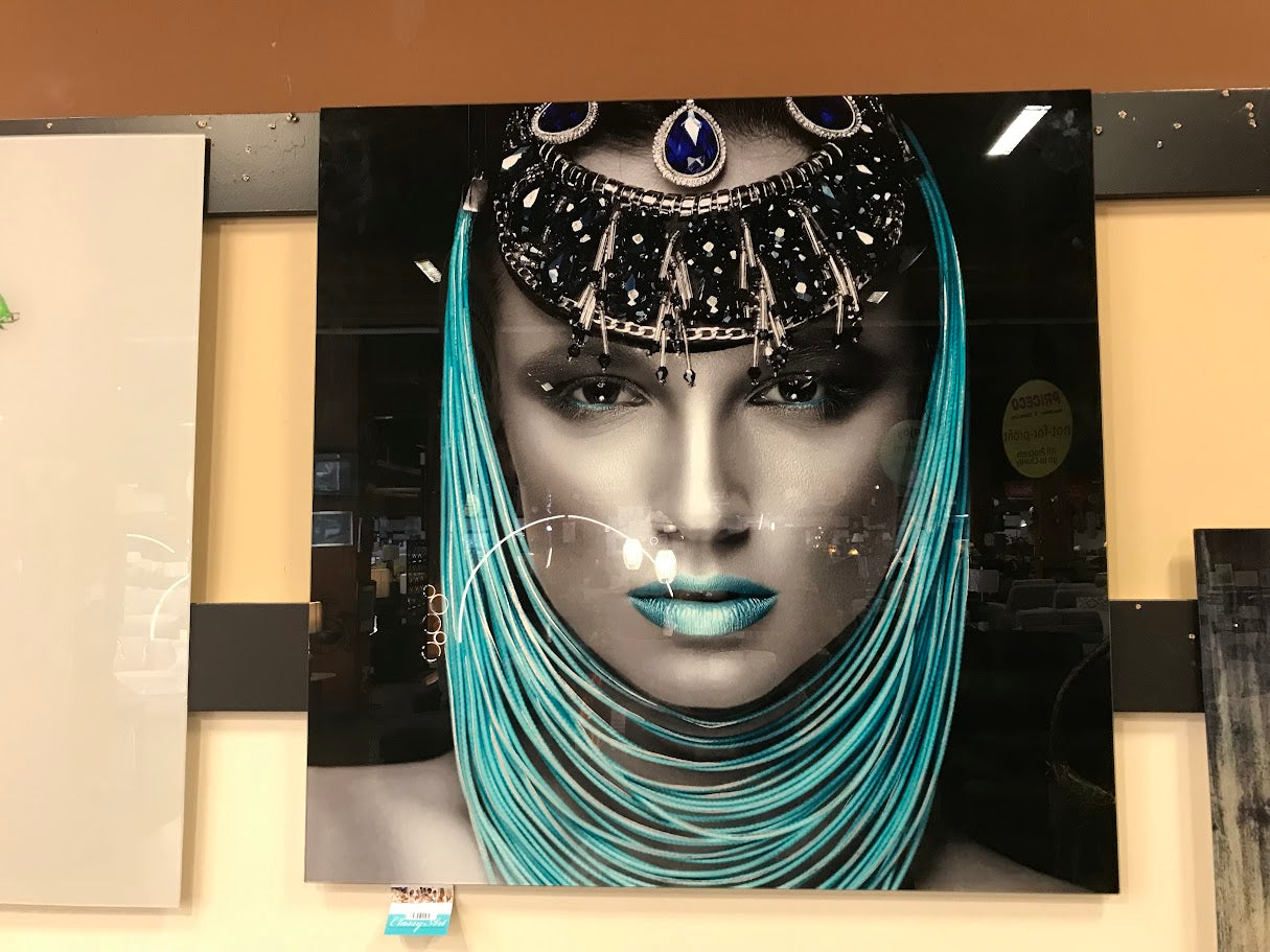Classy Art SFS-1412 Tempered Glass w/ Foil 40 x 40 Woman of Turquoise ( Medium )