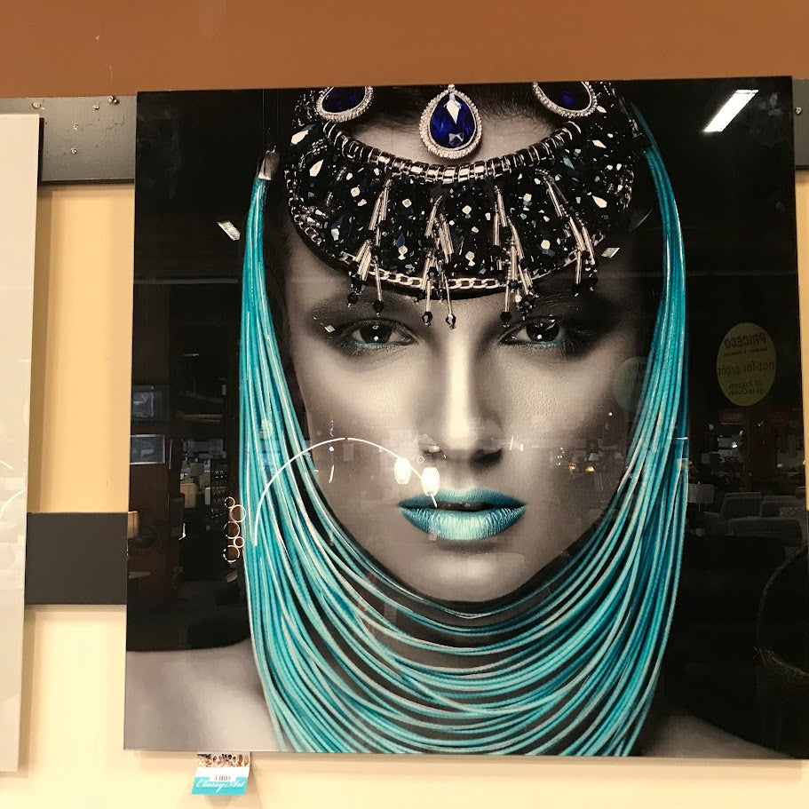 Classy Art SFS-1412 Tempered Glass w/ Foil 40 x 40 Woman of Turquoise ( Medium )