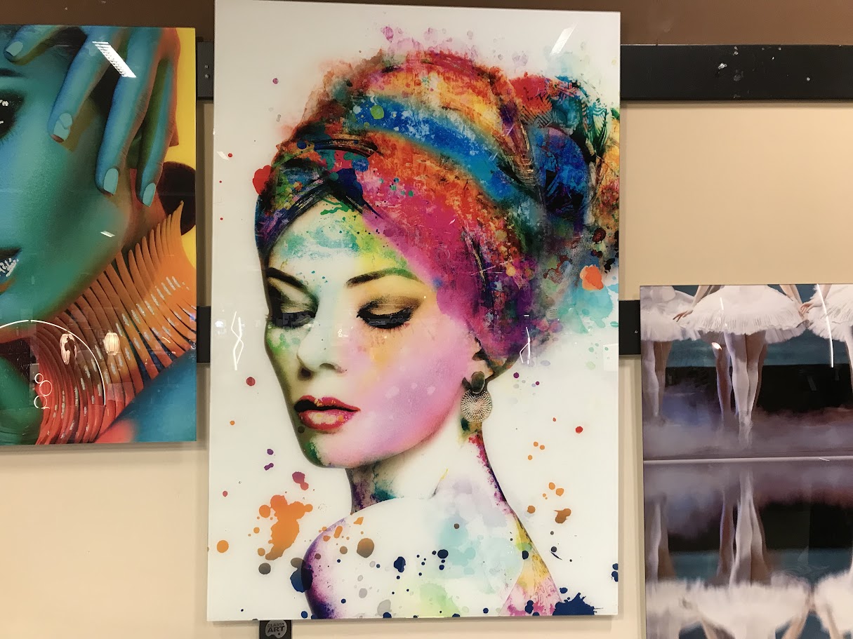 Classy Art SF1406 Tempered Glass w/ Foil 40 x 60 Abstract Woman w/ Color