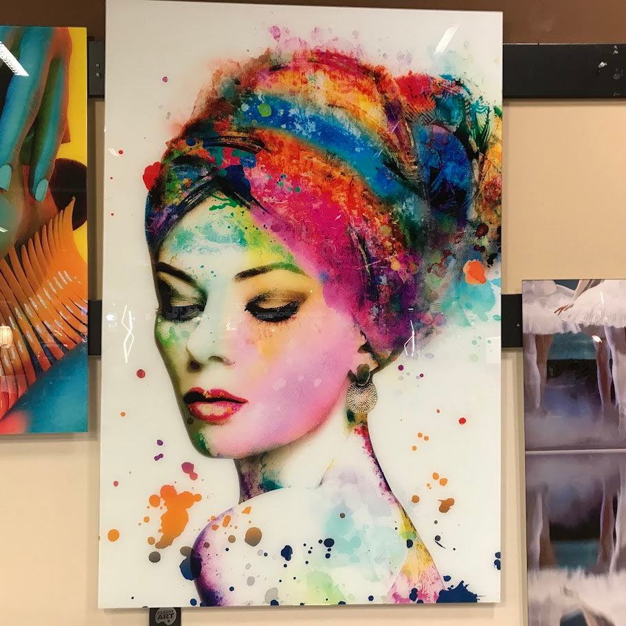 Classy Art SF1406 Tempered Glass w/ Foil 40 x 60 Abstract Woman w/ Color