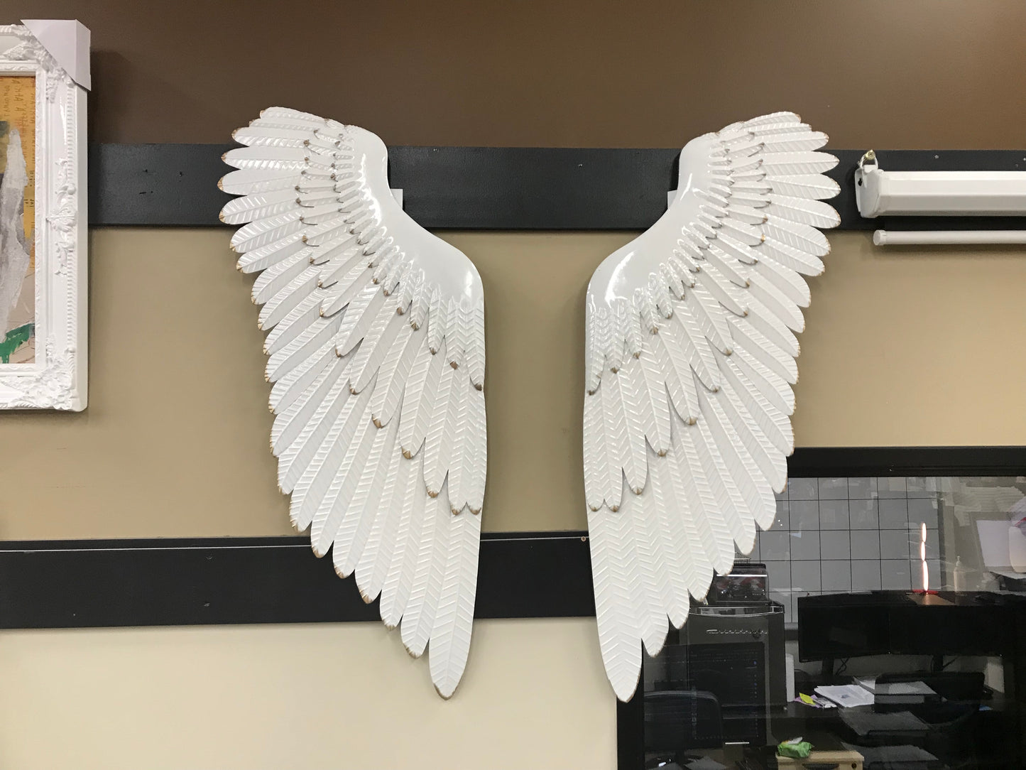 Classy Art SH1132B Metal Wall Decor Angel Wings 16 x 40