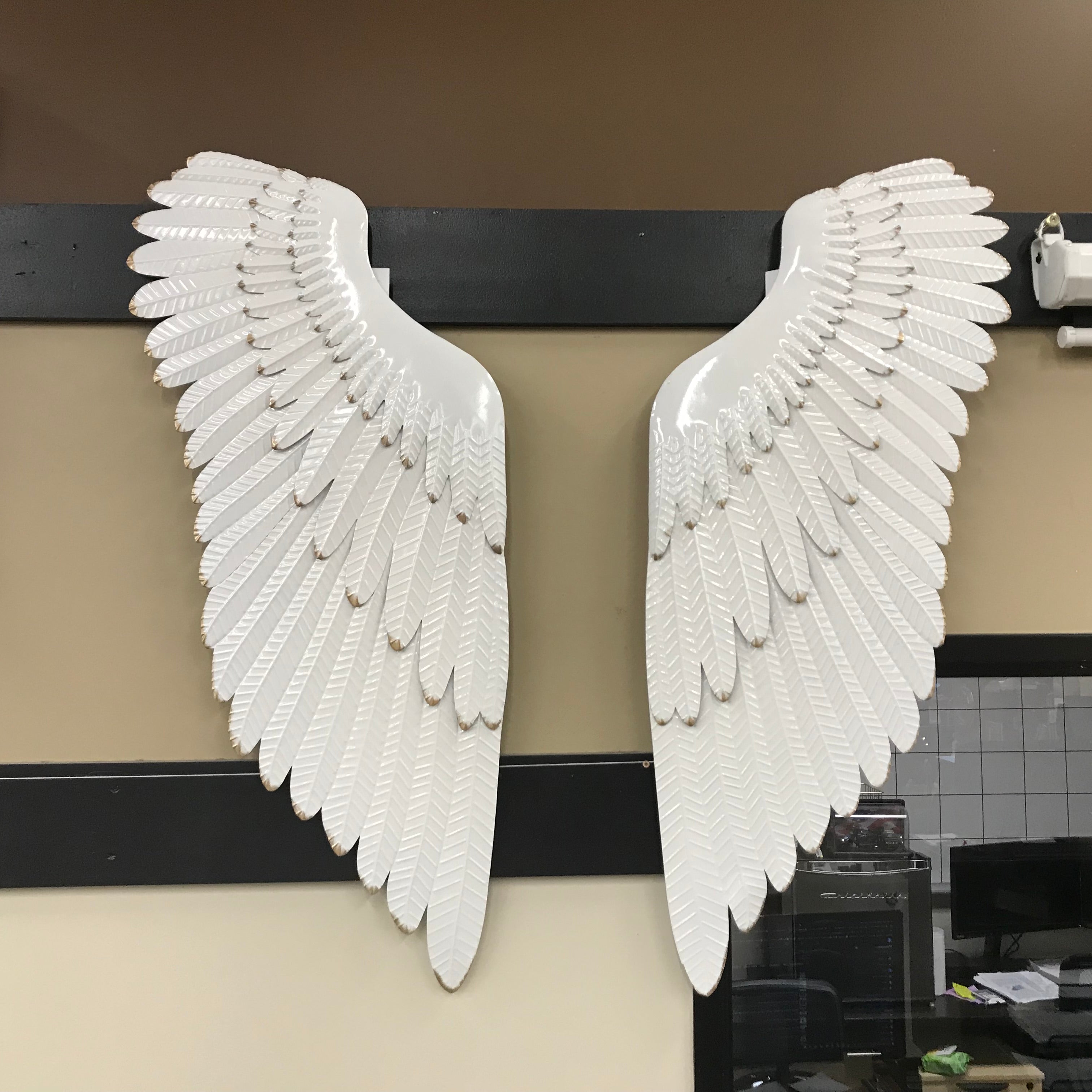 Classy Art SH1132B Metal Wall Decor Angel Wings 16 x 40