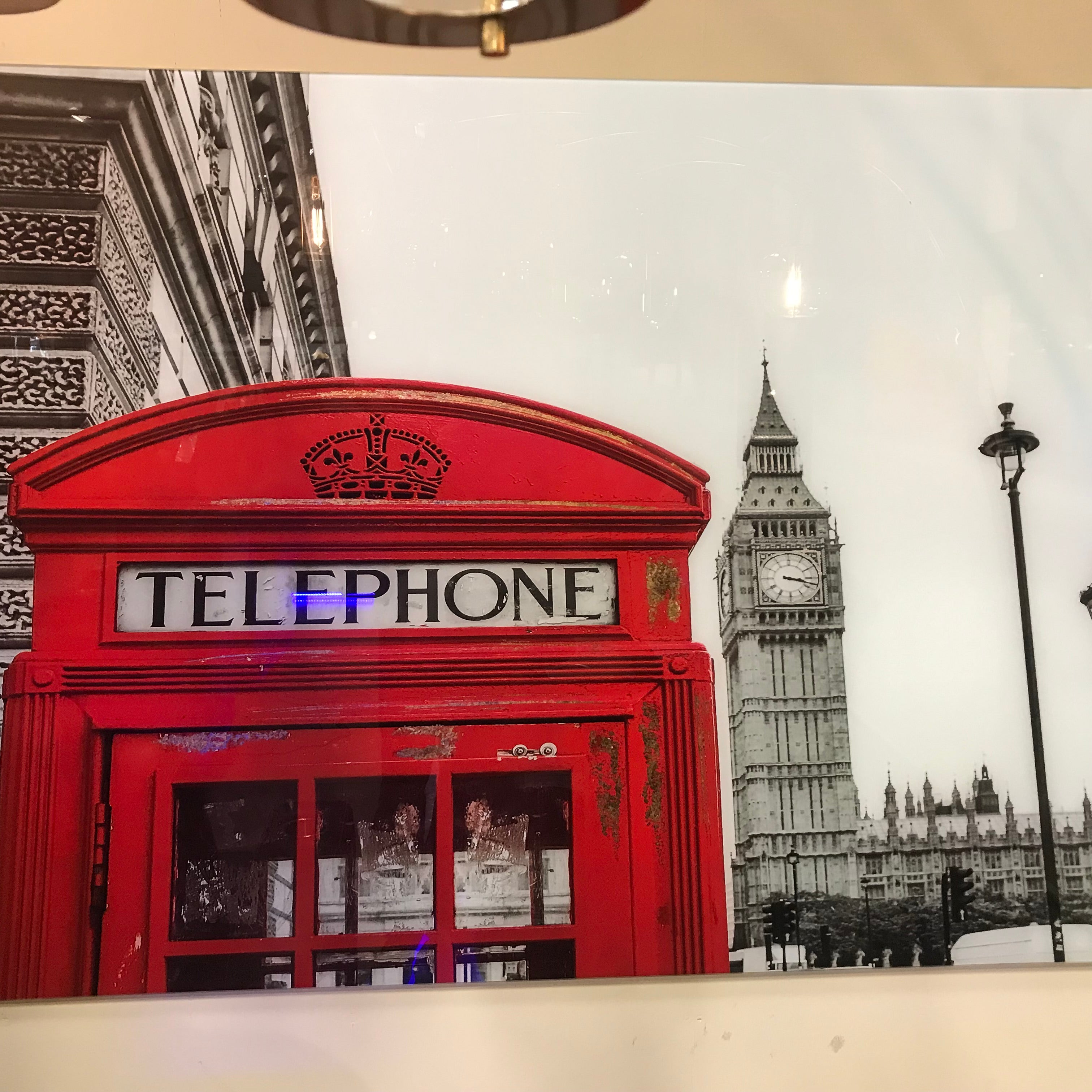 Classy Art SF1464 Tempered Glass w/ Foil 40 x 60 Red Booth