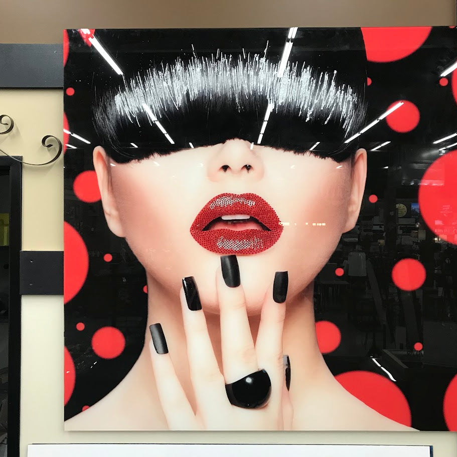 Classy Art SF1666 Tempered Glass w/ Foil & Rhinestones 50 x 50 Bangin