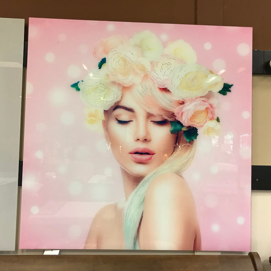 Classy Art SF1383B Tempered Glass w/ Foil 50 x 50 Pink Lady
