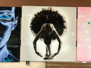 Classy Art SF1232 Tempered Glass w/ Foil 50 x 50 Black & White Ballerina