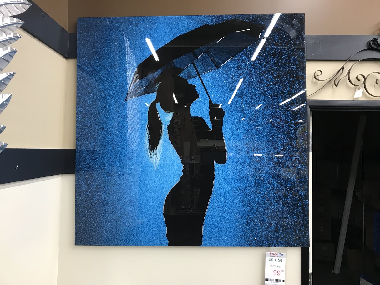 Classy Art SF1632 Tempered Glass w/ Foil 50 x 50 Rainy Night 2