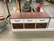 Coaster 911196 Alma 3-drawer Storage Bench / Shoe Rack Weathered Brown and White