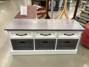 Coaster 501196 Alma 3-drawer Storage Bench / Shoe Cabinet White and Weathered Grey